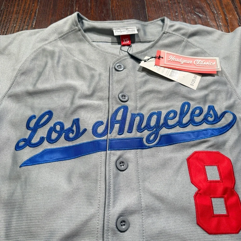 Headgear Classics Kobe Bryant Jersey Mens XS‎ Gray Los Angeles Baseball NWT